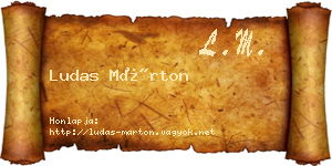 Ludas Márton névjegykártya