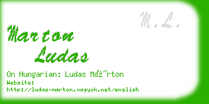 marton ludas business card